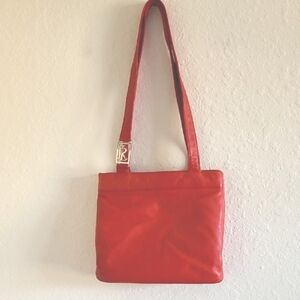 Ralph Lauren Red Leather Shoulder Bag